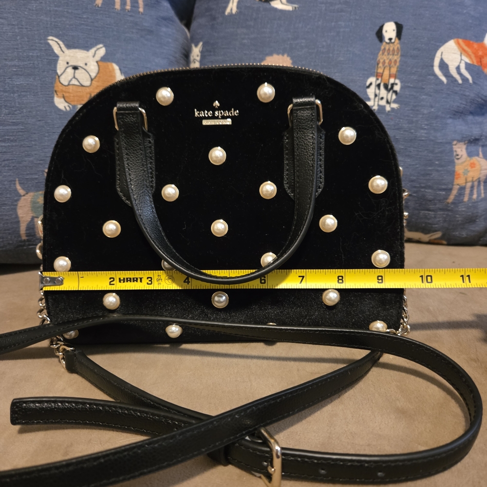 Kate Spade Black Mini Bag with Pearl Embellishments